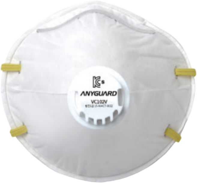 애니가드 산업용 방진 방역 농약 분진 마스크 1급 밸브 VC102V 100매, 100개