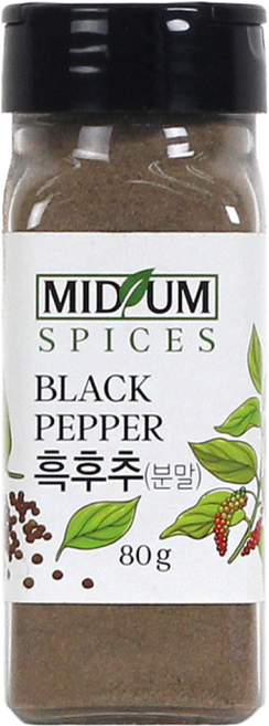 천연 향신료 흑후추 가루 분말 파우더, 1개, 80g