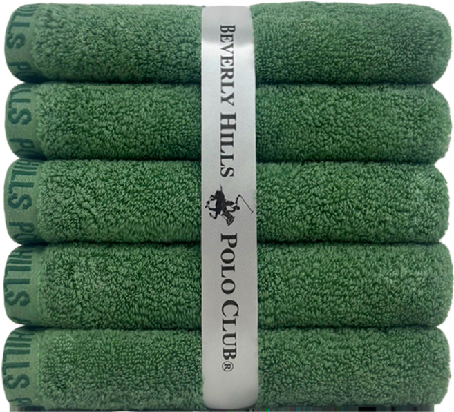 폴로코튼 코마사 40수 170G 호텔수건 돌 결혼 고희 개업 창립 임직 기념타올 답례품 단체주문제작, 포레스트그린, 5개