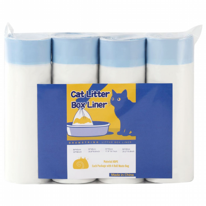 애견 스트링 쓰레기봉투 스마트 고양이 화장실 전용 자동 고양이 샌드볼 무삽핑 대체 고양이 샌드백, 1개, 흰색
