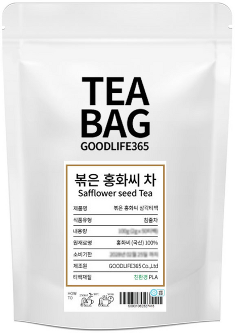 굿라이프365 볶은 홍화씨 삼각티백 50티백 티백당 2g, 50개입, 1개