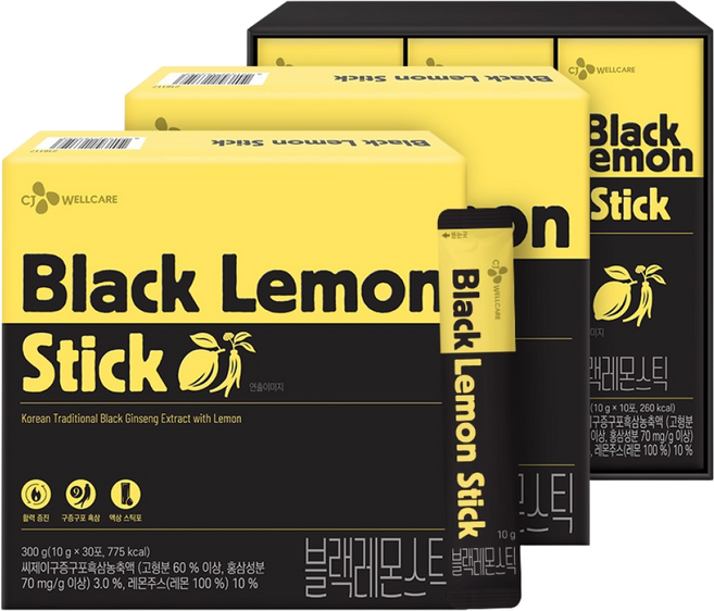 CJ 한뿌리 블랙레몬스틱, 60개, 10g