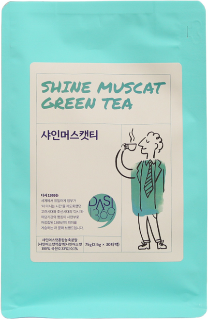 [다시1369] 샤인머스캣티 II 샤인머스캣향 국내산 녹차의 달콤하고 향기로운 사치!, 2.5g, 30개입, 1개