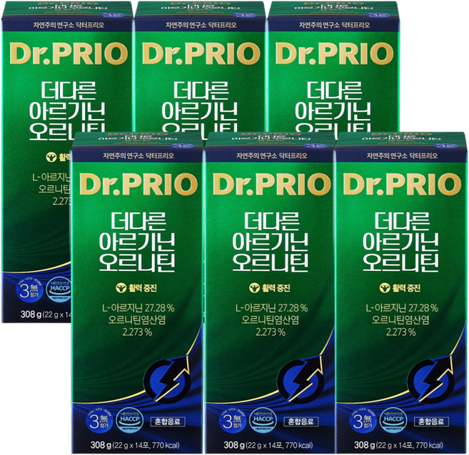 닥터프리오 리뉴얼 더다른 아르기닌 오르니틴 308g 6박스 12주분