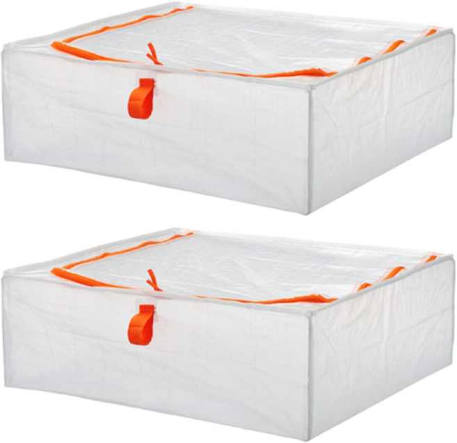 (주)에이스샵 1+1 부직포 수납박스 부직포정리함 수납박스 의류 리빙박스 패브릭수납박스, 화이트, 2개