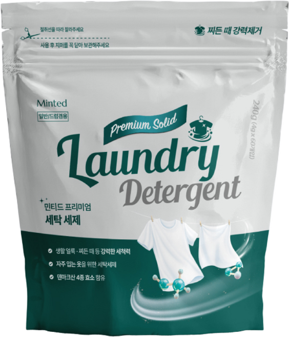 민티드 고체효소 세탁 캡슐세제, 60개입, 1개