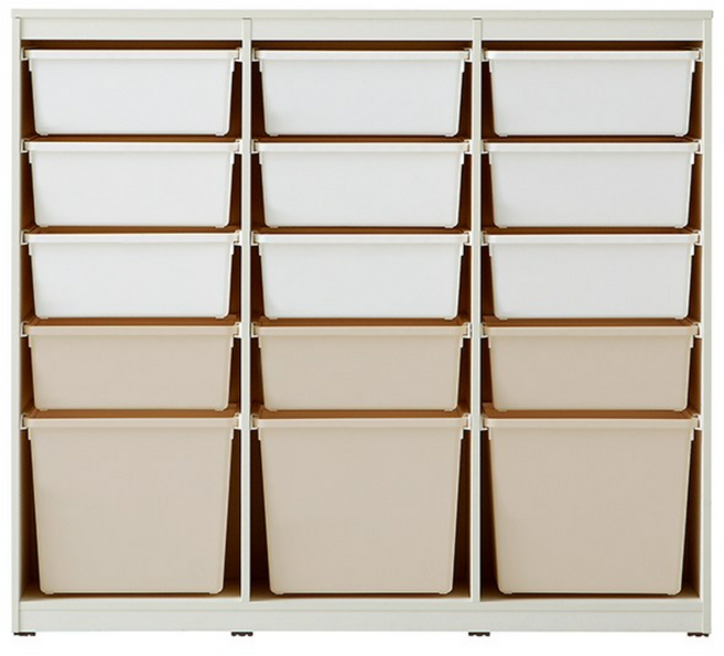 한샘 샘키즈 수납장 1305 뉴트럴베이지, B형_(몸통)크림화이트 (박스)하프베이지(B), 5단