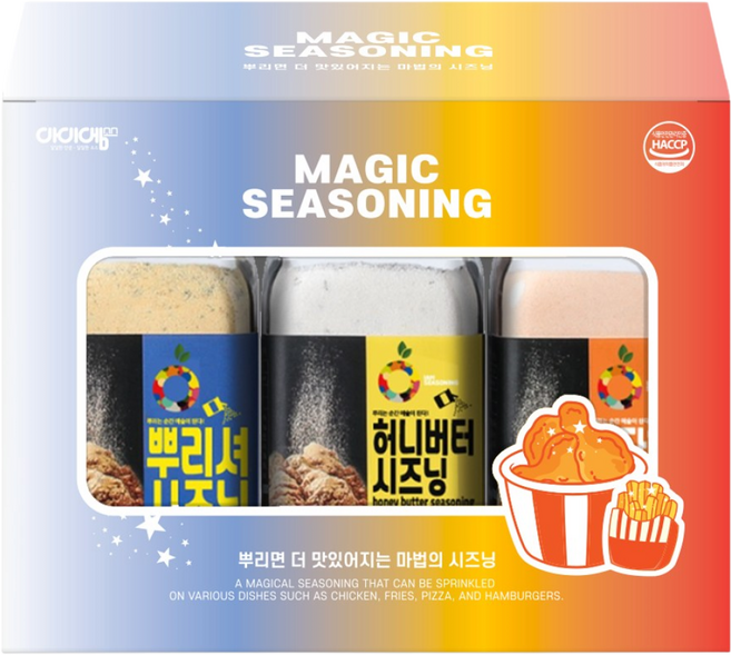 아이엠소스 매직시즈닝-3종 뿌리셔 체다치즈 허니버터시즈닝, 1박스, 210g