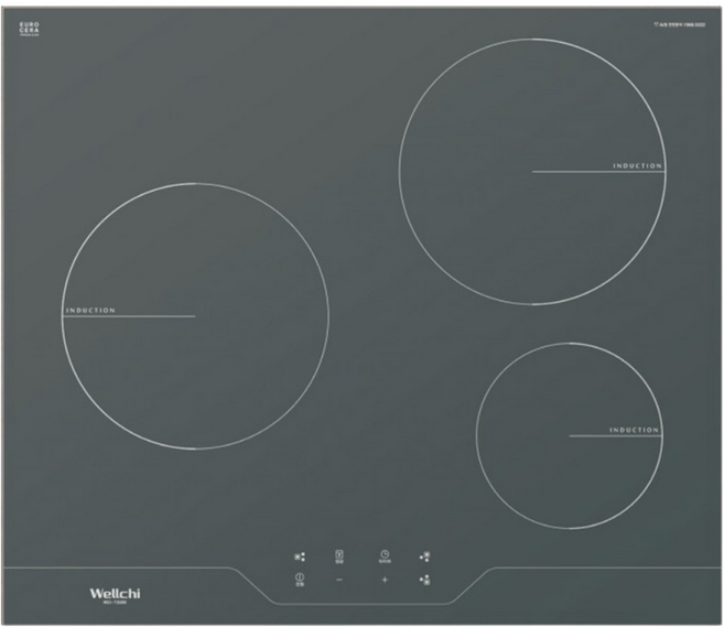웰치 빌트인 인덕션 3구 전기레인지 WEI-T3500 가정용 전기렌지 전기쿡탑, WEI-T3500 +케이스 15cm(블랙색상), 프리스탠딩