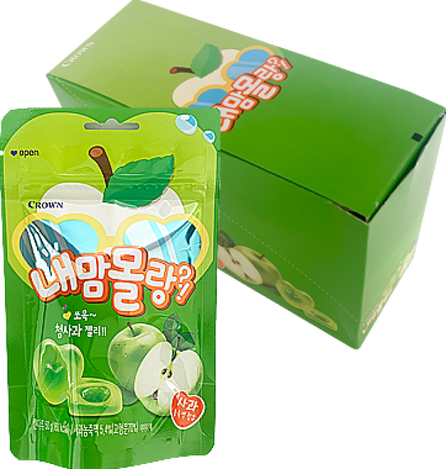 크라운 내맘몰랑 젤리 청사과맛, 50g, 3개