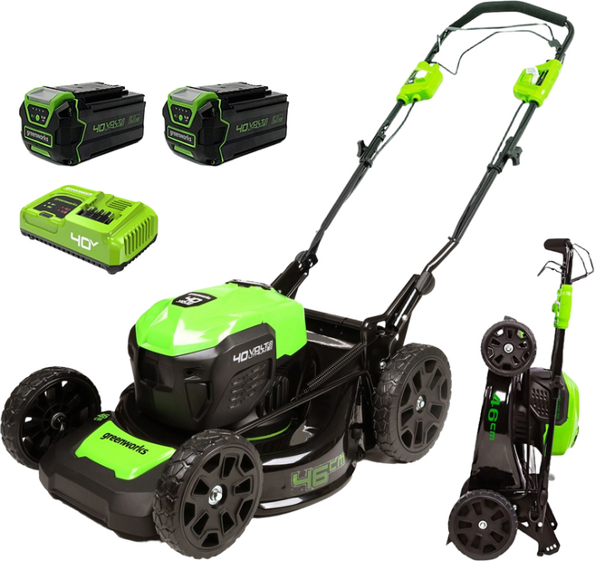 그린웍스 잔디깍기 40v 잔디깍는기계 잔디깎기 제초기 잔디깍기기계, 자동형, 잔디깍기+충전기+배터리2개, 1개