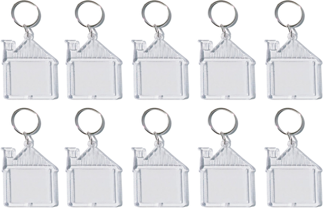 [마니랜드] 아크릴 사진 액자 키링 10개 세트, D. 집모양
