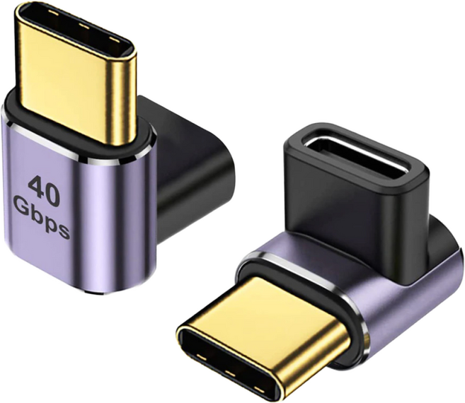 INFOPRISM / C타입 USB 4.0 90도 각도 변환 OTG 꺾임 젠더 (L형), 2개