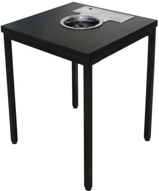 핑계고테이블 핑계고 미니불판식탁 입식테이블 2인용탁자 불판테이블 집에서 놀기 갬성캠핑 테이블, 삼발이(+4000), 블랙