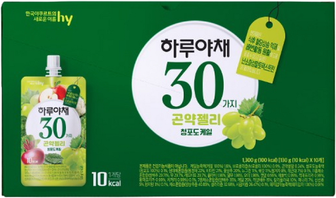 [에치와이] 하루야채 곤약젤리 청포도케일, 10개, 130g
