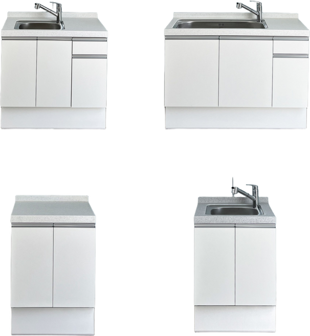 지안데코 인조대리석 싱크대 E0 PET 5컬러 하부장, 하이그로시화이트, 조리대600