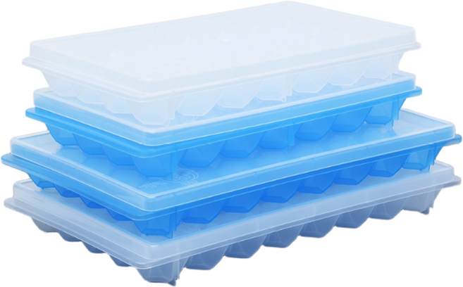 냉장고 냉동실 뚜껑있는 칵테일 다이아 모양 얼음 틀, 흰색, 1세트