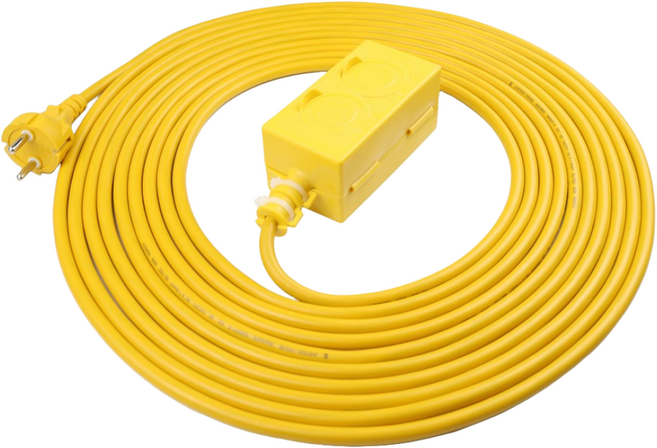 IT 산업 캠핑 현장 리드연장선 멀티탭 2구, 1개, 18m, 엘로우