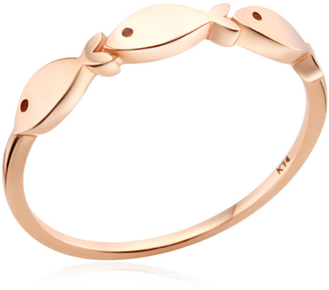 [비앤비골드] 14K18K 큐티 세마리 물고기 반지 NPR28503
