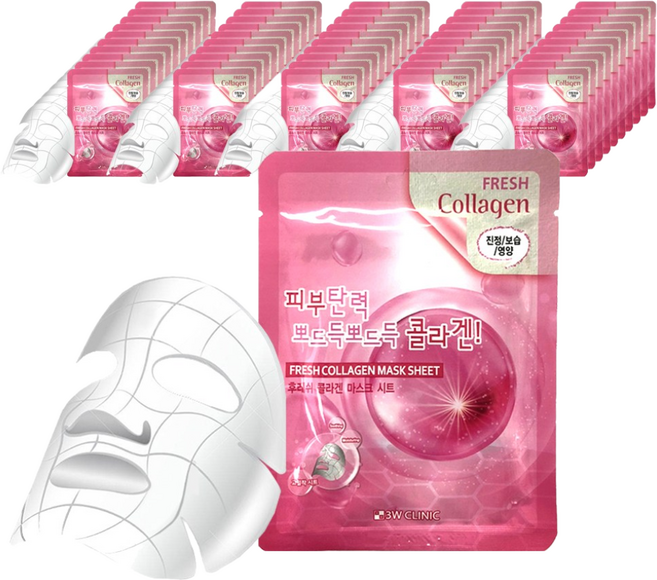3W클리닉 후레쉬 콜라겐 마스크 시트, 50개, 1개입