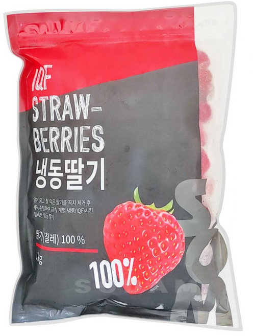 [솜] 칠레산냉동딸기 무가당홀, 3개, 1kg