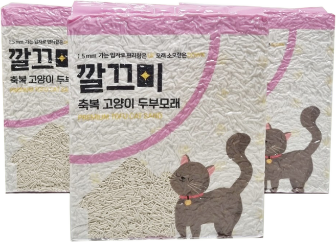 고양이두부모래 1.5mm 극세사입자, 8L, 3개, 복숭아향