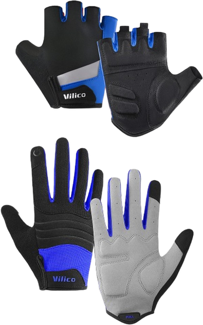 댄트클럽 씽씽 라이딩 S4 자전거장갑 긴장갑 + 반장갑 1세트, 2개, 라이딩블루