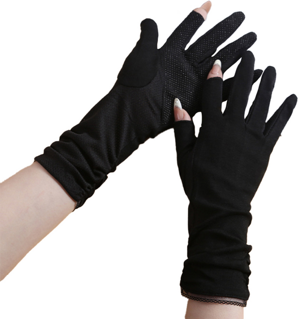 오드레포츠 자외선차단장갑 여성운전장갑 여성등산장갑 롱장갑 자전거장갑 여름장갑 여성여름장갑 운전장갑 쿨장갑, 블랙, 1개