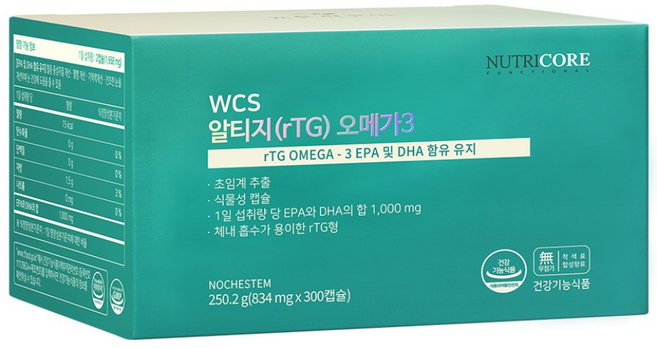 뉴트리코어 알티지 오메가3 250.2g, 300정, 1개