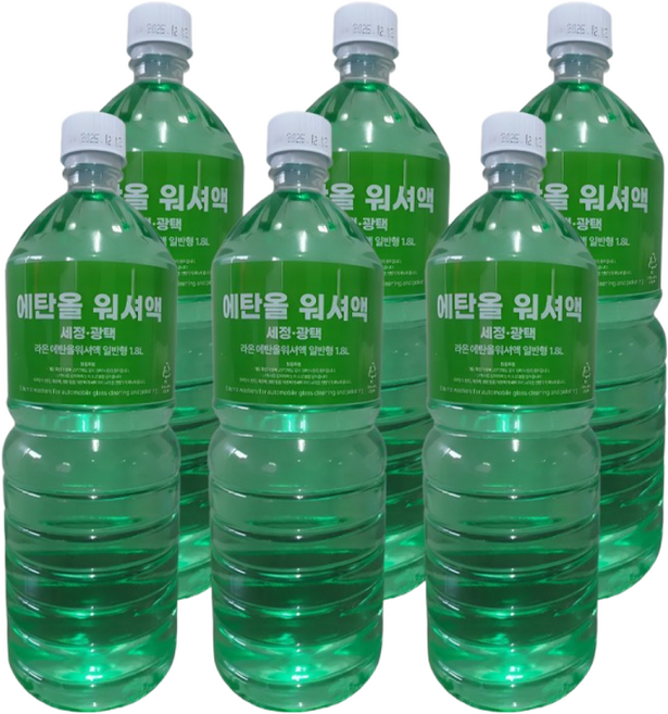 사계절 에탄올 워셔액 어는점 영하25도, 6개, 1.8L