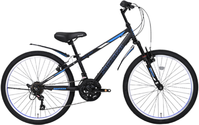 2025 케이투바이크 MTB 자전거 레이브SF 24인치 주니어 초등학생 21단 시마노 변속레버 반조립, 1개, 150cm, 블랙+블루