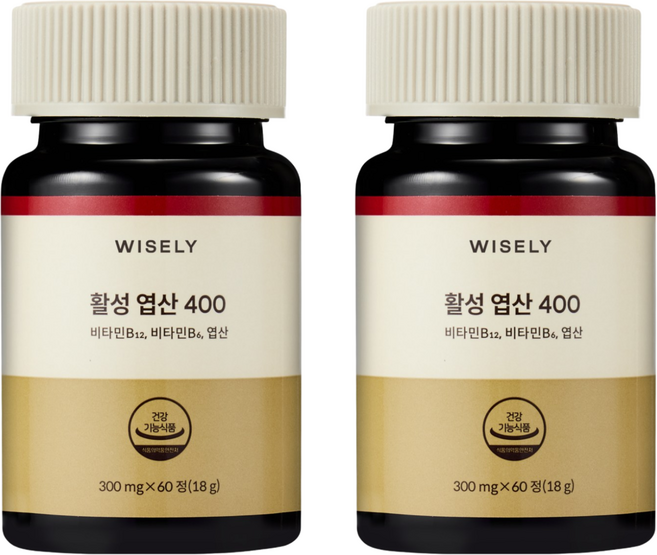와이즐리 혈액건강 특허받은 활성형 엽산, 60정, 2개