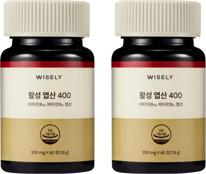 와이즐리 혈액건강 특허받은 활성형 엽산, 60정, 2개 - 쿠팡