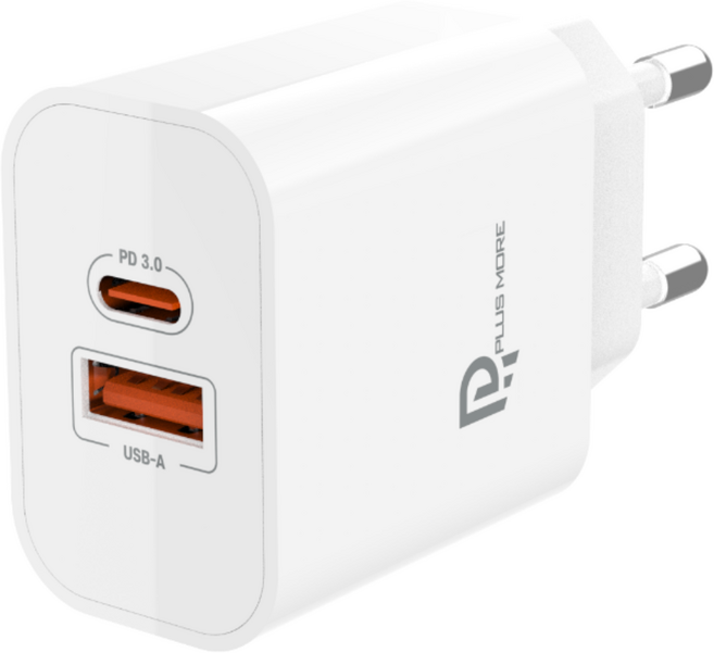 코스트코 충전기 핸드폰 고속충전기 PLUSMORE 스마트폰 고속충전기 PD 35W 2포트 동시출력, 1개, 화이트