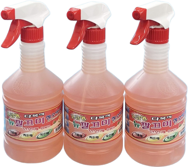 찌든때 묵은때 싹 ~ 초강력 NEW 깔끄미 다목적 세정제 본품, 600ml, 3개