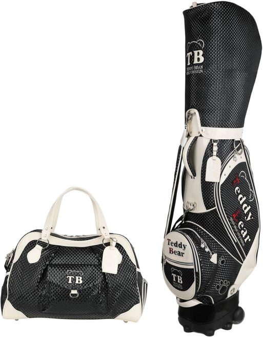 테디베어 물방울 무늬 캐디백+보스턴백 세트