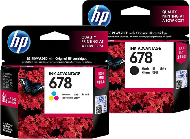 HP 678 잉크 검정+컬러 세트 HP3545 HP4645 HP2545 HP3540, 검정(CZ107AA)+컬러(CZ108AA), 1세트