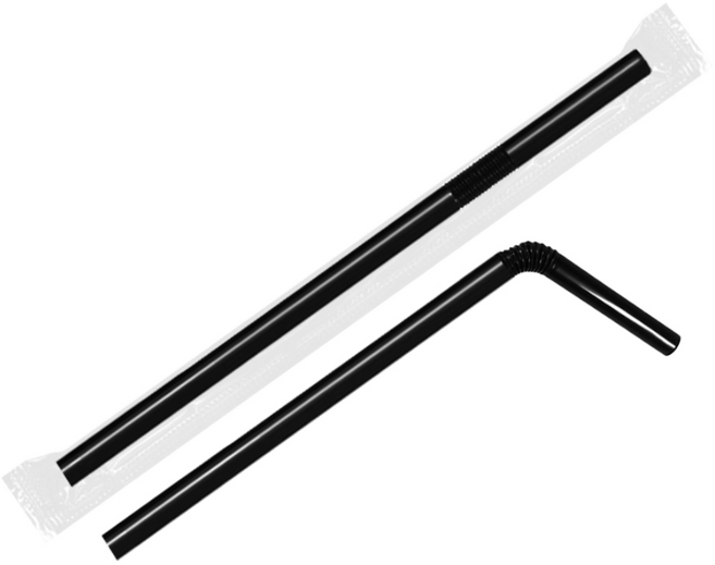 TYP 자바라빨대 7*25cm 검정 개별포장 1박스 5000개, 5000개입