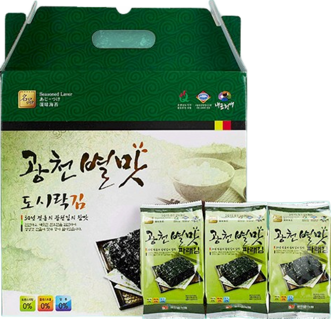 별식품 광천별맛 파래도시락김 4g x 32봉, 1박스