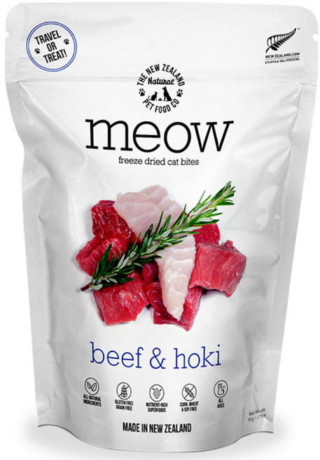 먀오 비프(소고기)&호키 동결건조 전연령 고양이 사료, 50ml, 1개, 소+호키