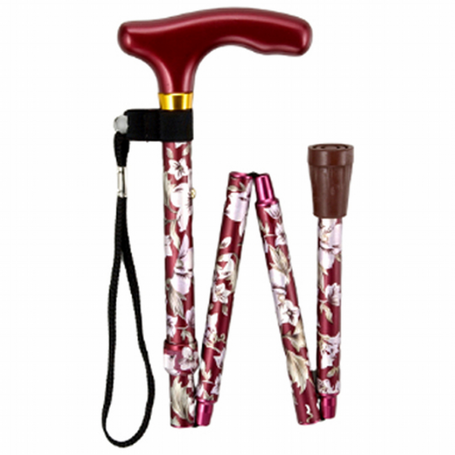 마키테크코리아 접이식 플라워 고급 지팡이, T-90RE 플라워레드, 1개