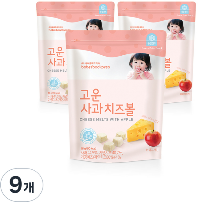 베베푸드 고운 사과치즈볼, 16g, 9개