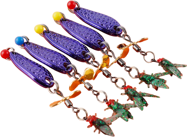 999피싱 꺽지 스피너 베이트 민물 루어 낚시 쏘가리 송어 배스 스푼 회전 블레이드, 1세트, 2.5g, 퍼플