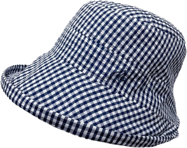 [빅토리아] 리플지지미 체크벙거지 중년 여름모자 버킷햇 햇빛가리개