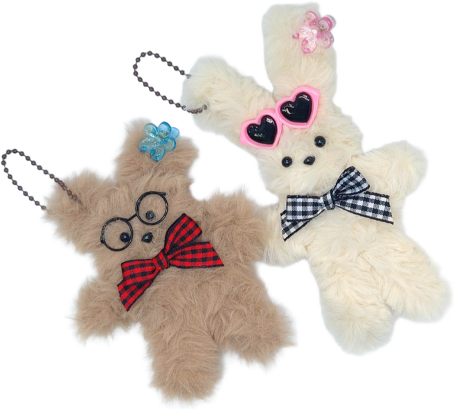 모모 모루인형 키링 만들기 키트 밍크모루 2종세트, 1개