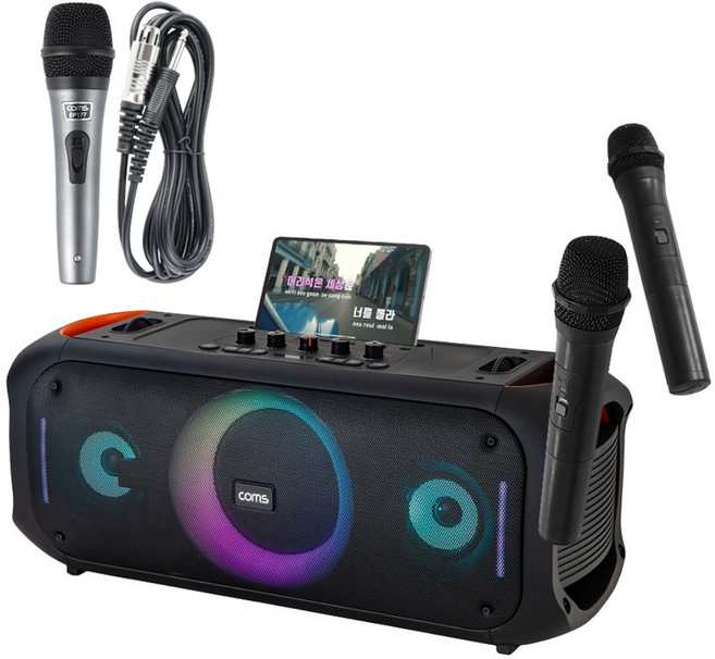 이동식앰프 블루투스 업소용 버스킹 스피커+마이크, COM808PBS1(스피커+무선2+유선1)