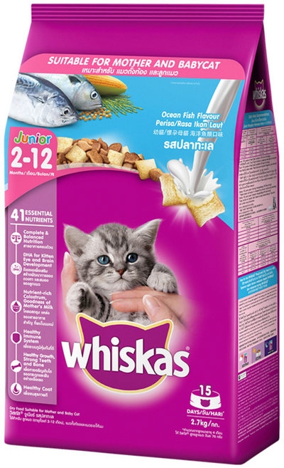 위스카스 주니어 고양이 오션피쉬 건식사료, 닭, 2.7kg, 1개