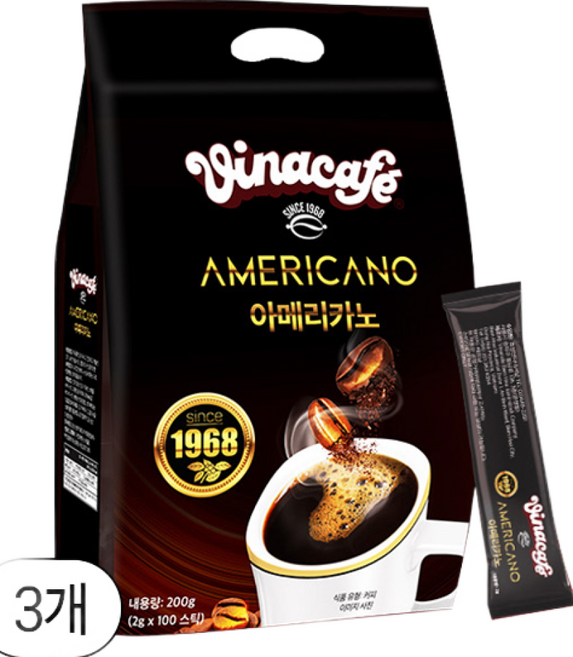 비나카페 아메리카노 커피스틱, 2g, 100개입, 3개