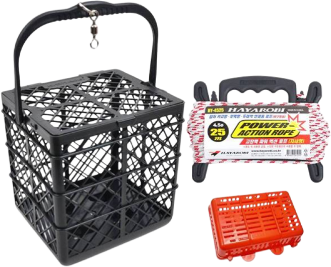 하야로비 HY410R 모아카고 +로프+미끼통 / 선상 좌대 카고 대형 카고낚시 채비 집어통 카고통 로프자새 카고미끼통, 1개