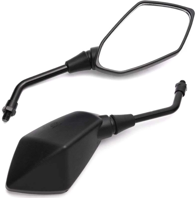 셀렉트템 오토바이 순정 백미러 좌우세트 10mm 거울 사이드미러 교체 부품, 2세트, 블랙